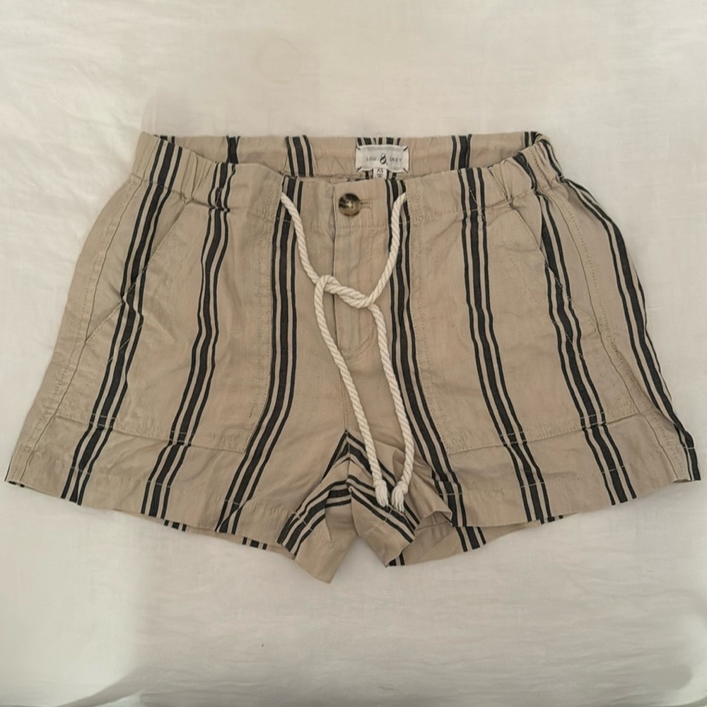 Lou & Grey XS cream with blue stripe beach shorts